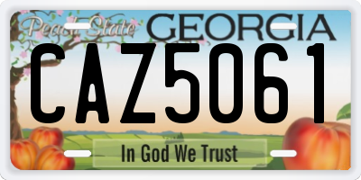 GA license plate CAZ5061