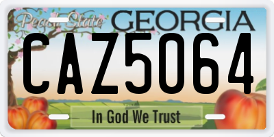 GA license plate CAZ5064