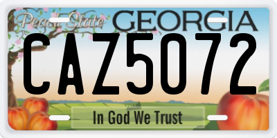 GA license plate CAZ5072