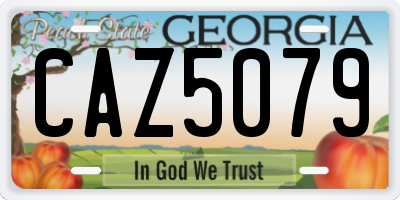 GA license plate CAZ5079