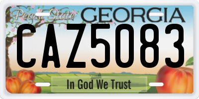 GA license plate CAZ5083