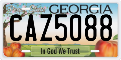 GA license plate CAZ5088