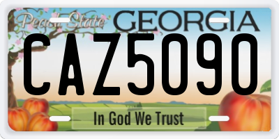 GA license plate CAZ5090