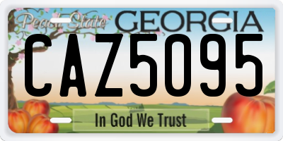 GA license plate CAZ5095