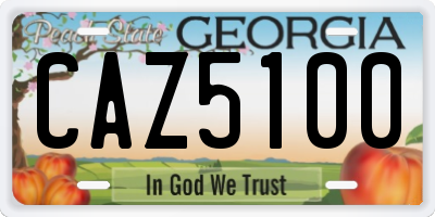 GA license plate CAZ5100