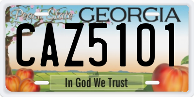 GA license plate CAZ5101