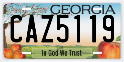 GA license plate CAZ5119
