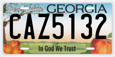 GA license plate CAZ5132