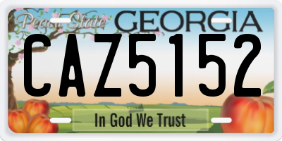 GA license plate CAZ5152