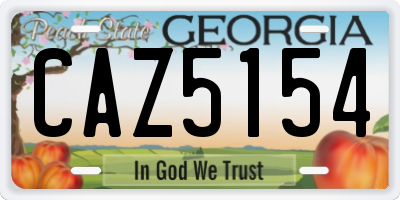 GA license plate CAZ5154