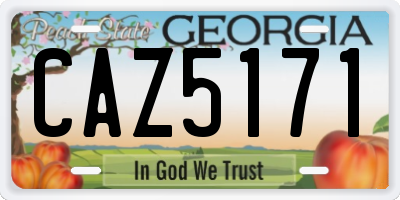 GA license plate CAZ5171