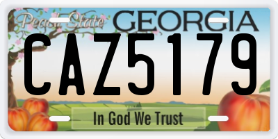 GA license plate CAZ5179