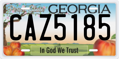 GA license plate CAZ5185