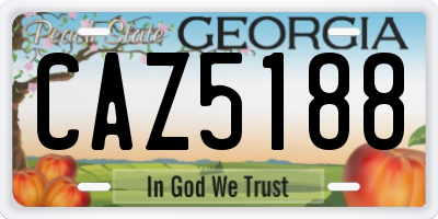 GA license plate CAZ5188