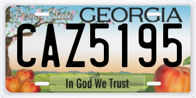 GA license plate CAZ5195