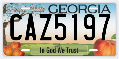 GA license plate CAZ5197