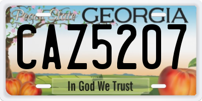 GA license plate CAZ5207