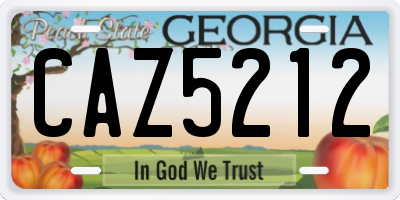 GA license plate CAZ5212