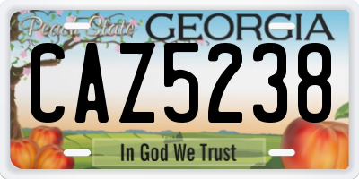 GA license plate CAZ5238
