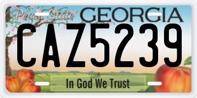 GA license plate CAZ5239