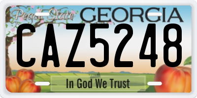 GA license plate CAZ5248