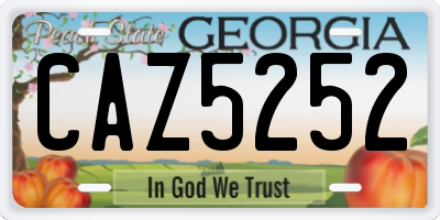 GA license plate CAZ5252