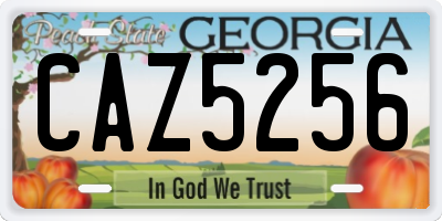 GA license plate CAZ5256