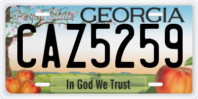 GA license plate CAZ5259