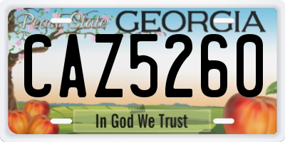 GA license plate CAZ5260