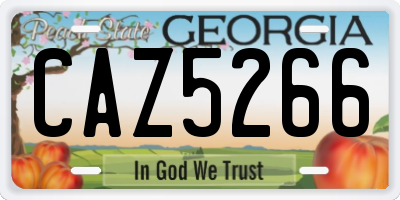 GA license plate CAZ5266