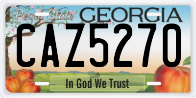 GA license plate CAZ5270