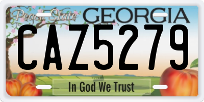GA license plate CAZ5279