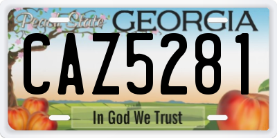 GA license plate CAZ5281