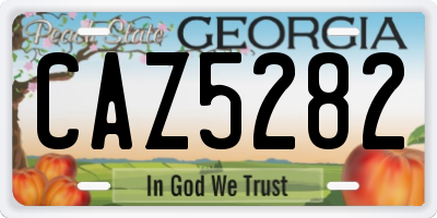 GA license plate CAZ5282
