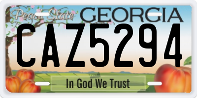 GA license plate CAZ5294