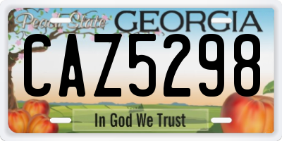 GA license plate CAZ5298