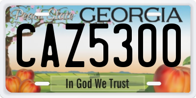 GA license plate CAZ5300