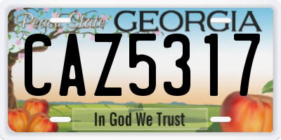 GA license plate CAZ5317