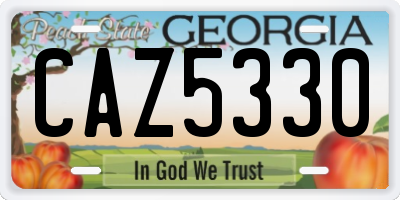 GA license plate CAZ5330