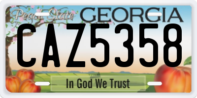 GA license plate CAZ5358