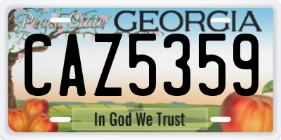 GA license plate CAZ5359