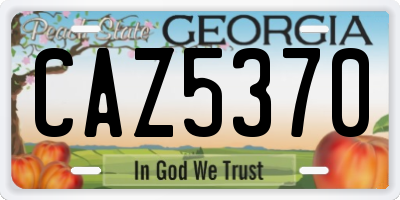 GA license plate CAZ5370