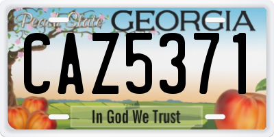 GA license plate CAZ5371