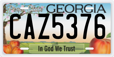 GA license plate CAZ5376
