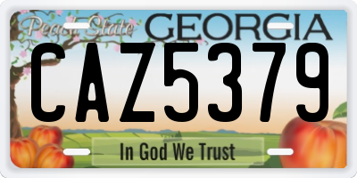 GA license plate CAZ5379