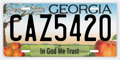 GA license plate CAZ5420