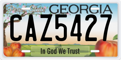 GA license plate CAZ5427