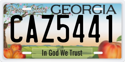 GA license plate CAZ5441