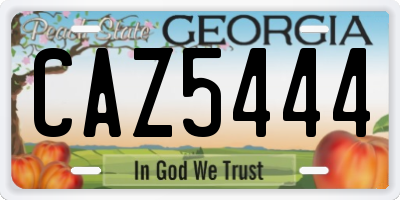 GA license plate CAZ5444