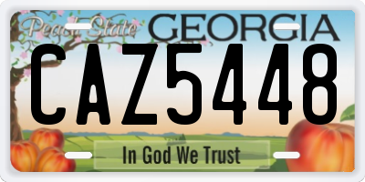 GA license plate CAZ5448
